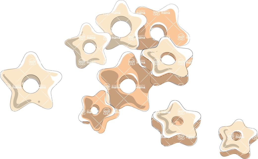 Italy Themed Graphic Collection - Stelline Pasta Illustration